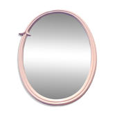 Miroir ovale vintage en fonte rose pastel style Louis XVI