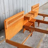 Pair of twin beds and bedside tables 1950