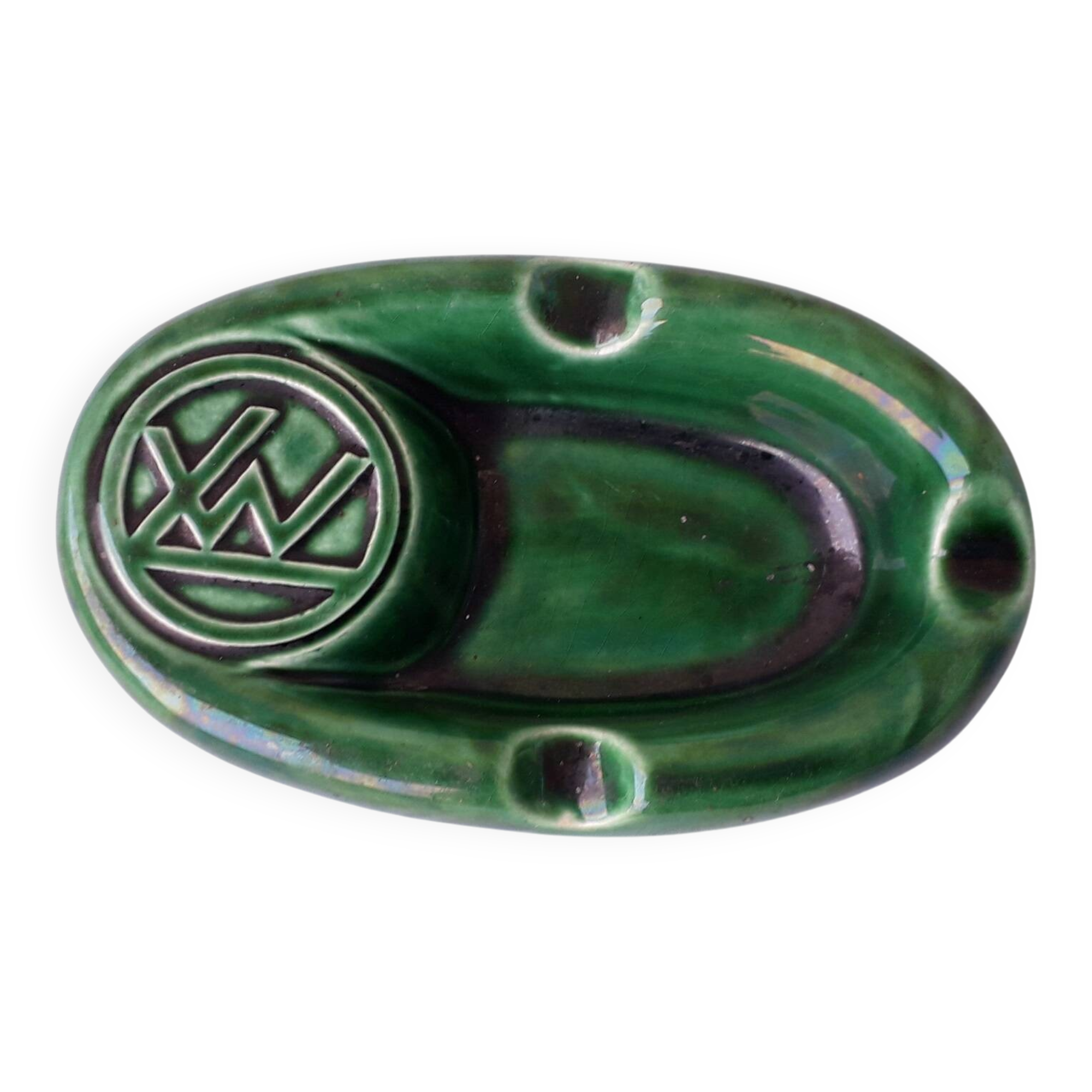 Green ceramic ashtray