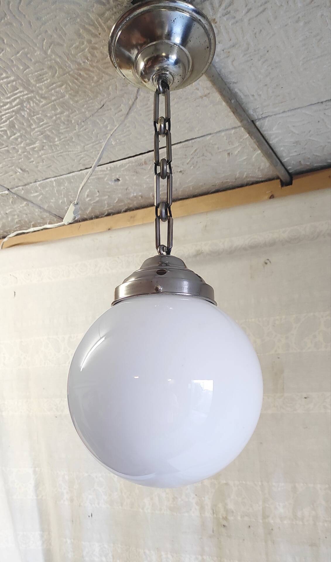 Bauhaus opaline globe pendant light diameter 20 cm - 1930s