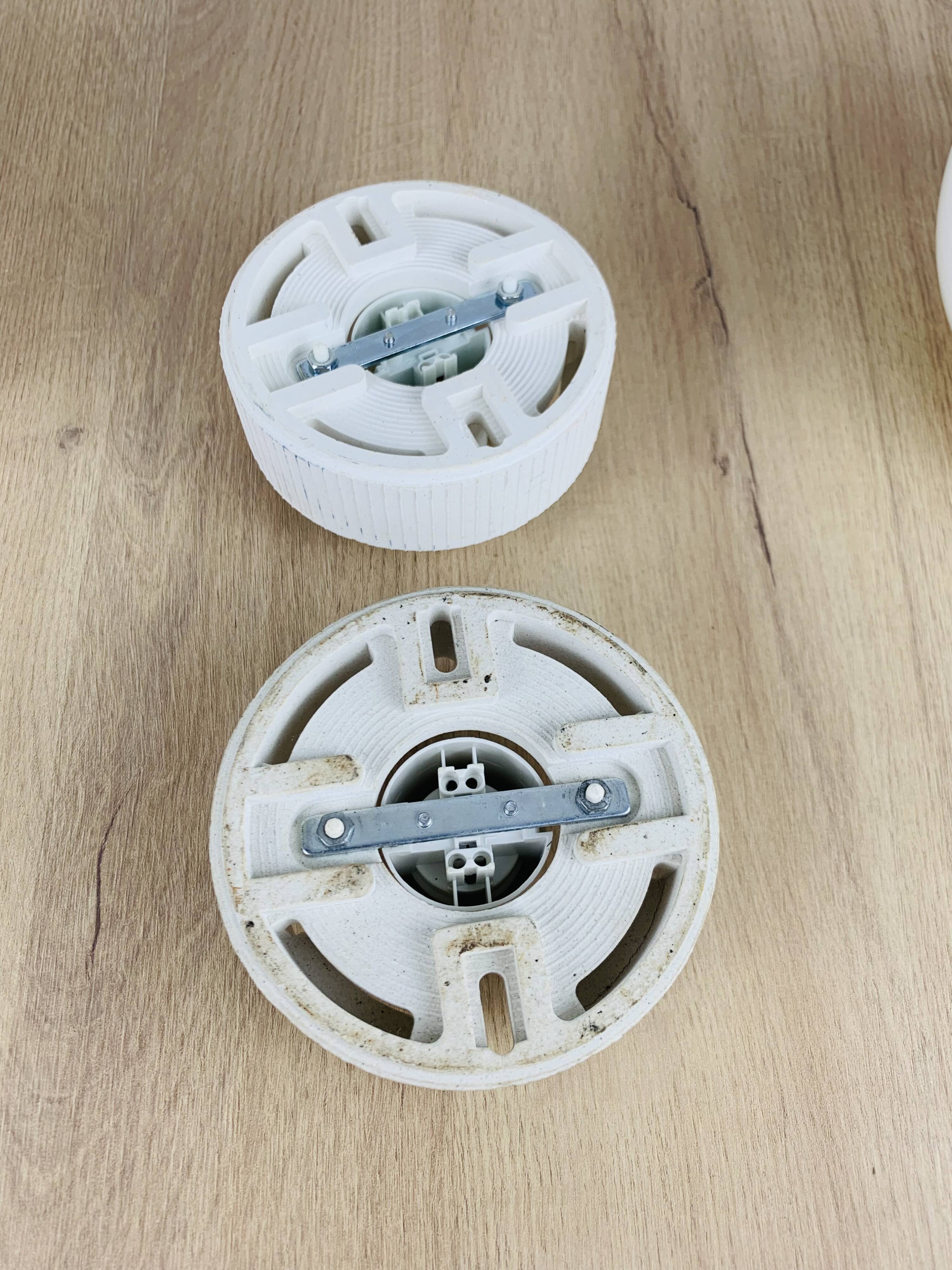 Pair of vintage opaline globe wall lights, ceiling lights