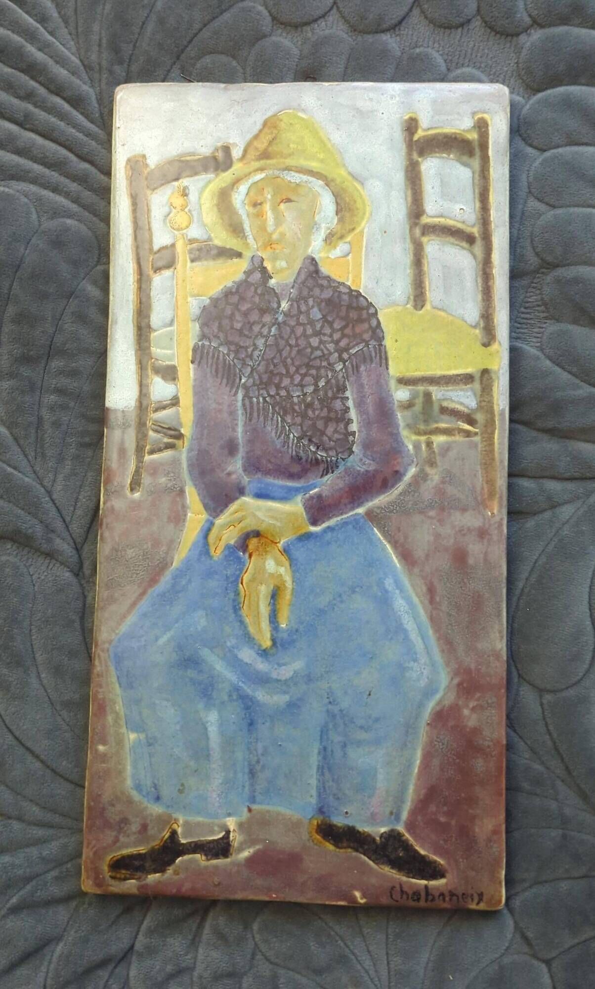 Enamelled ceramic wall plaque – François de Chabaneix – 1960s