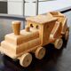 Train en bois ancien jouet Bertin locomotive et wagons