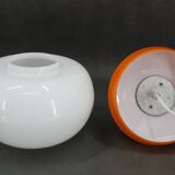Lampe de table champignon en verre orange Stepan Tabery des années 1970, Tchécoslovaquie