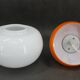 1970s Stepan Tabery Orange Glass Mushroom Table Lamp, Czechoslovakia