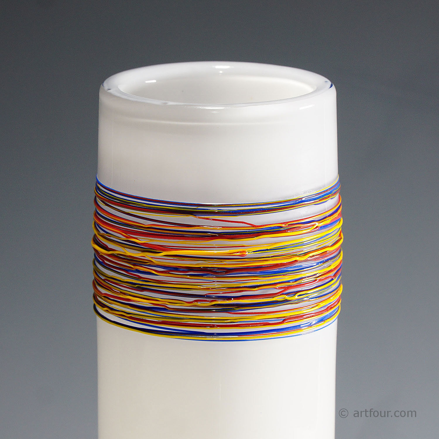 Vintage artistic glass vase by the Zwiesel Technical Glass School, Germany.