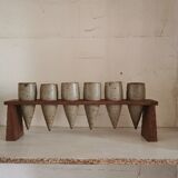 Sculpture 6 vases en grès 1970