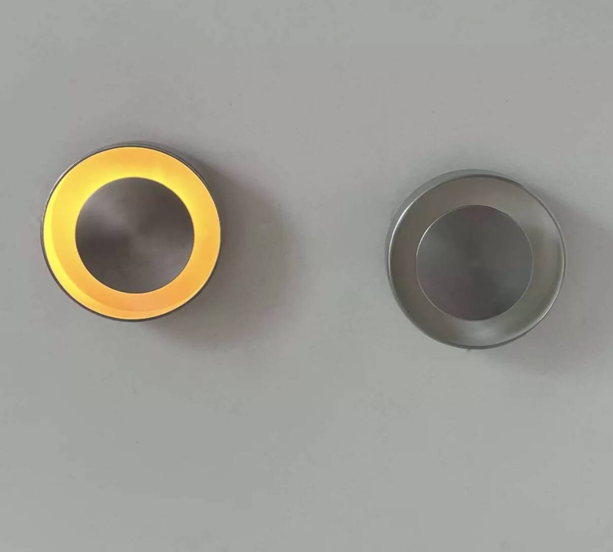 Pair of vintage wall lights, brushed metal, France 1970