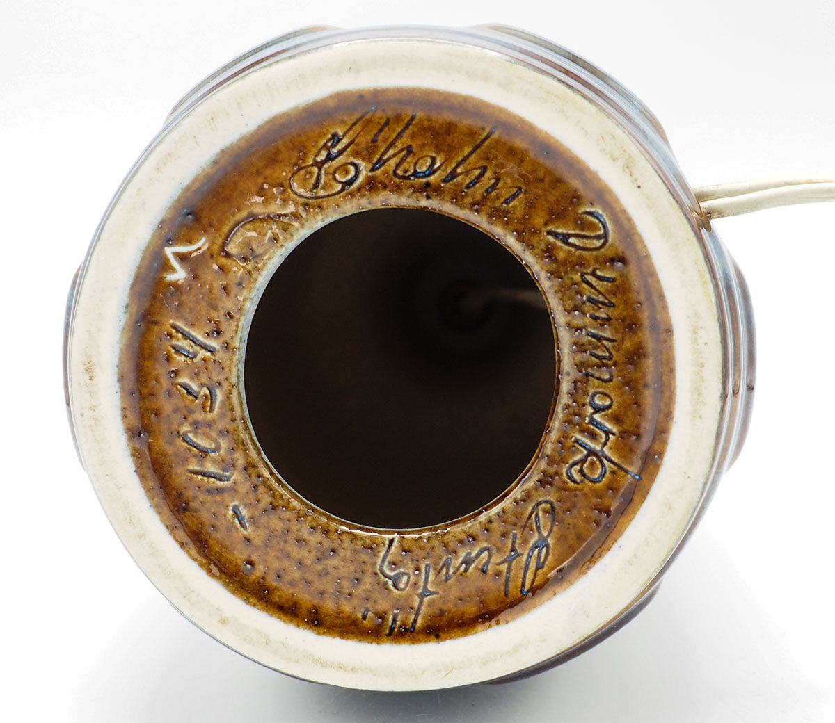 Blue black ceramic model 1034 table lamp base from Søholm, 1960s