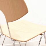 Mikado 1800 chair in beech and chrome by Kusch & Co