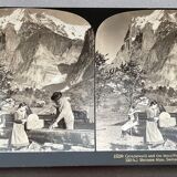 Old photography stereo, stereograph, luxury albumine 1903 Bernese Alps, Switzerland