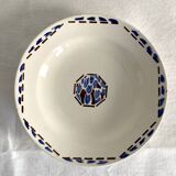 6 soup plates, ironstone from Longchamp, Arlette pattern, 1950s