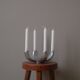 Bougeoir chandelier candélabre en aluminium métal argenté design scandinave objet de décoration