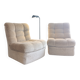 Vintage 1970 beige wool armchair