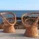 Pair of wicker armchairs, France, 20th century