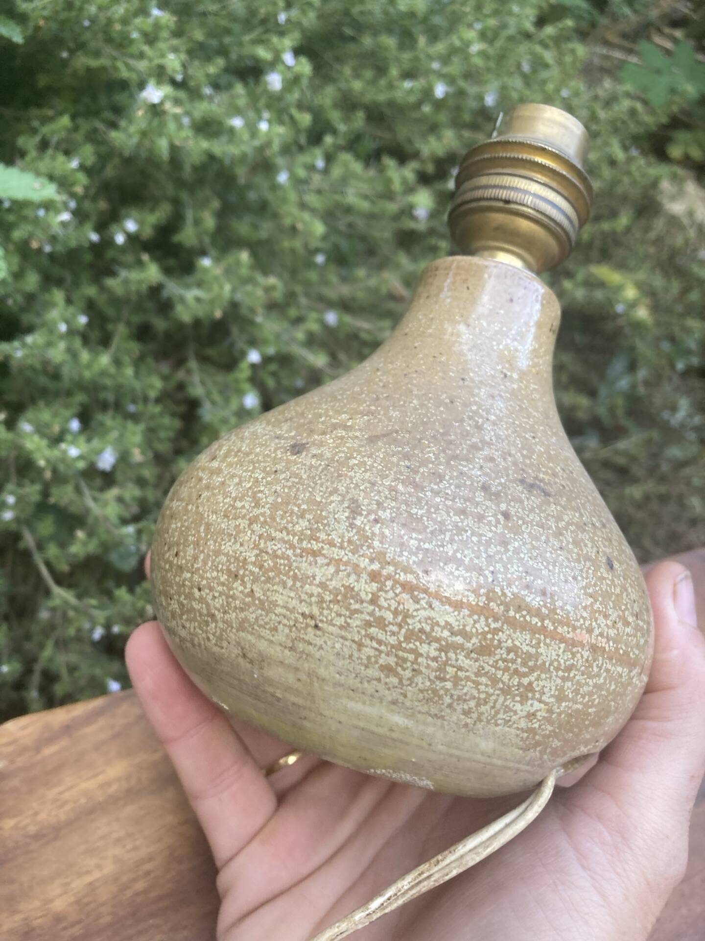 Ceramic bedside lamp signed
