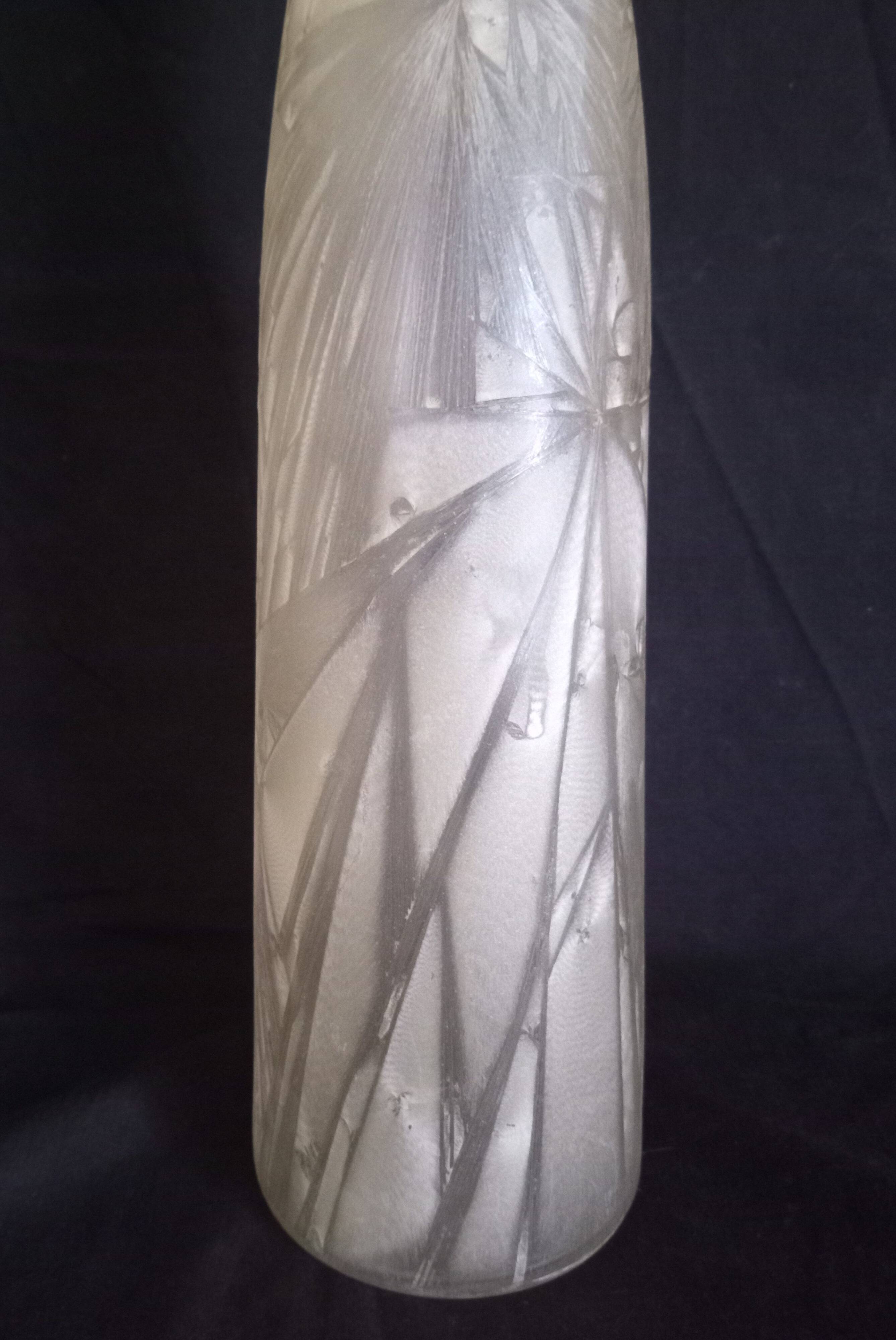 Kevin Stal (Son of Eric Saint Val) - Frosted glass bottle vase, h-48 cm.