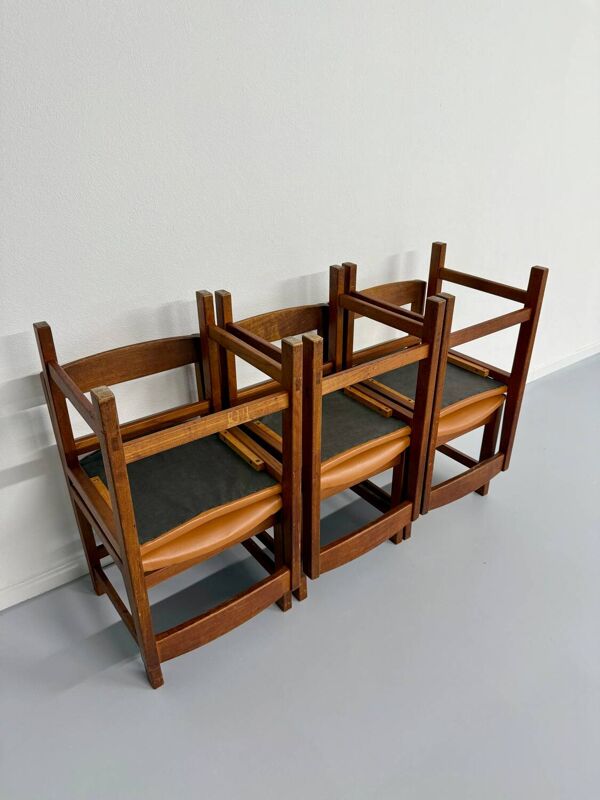 Lot 6 anciennes chaises scandinave''Corona'' design années 60 Lennart Bender