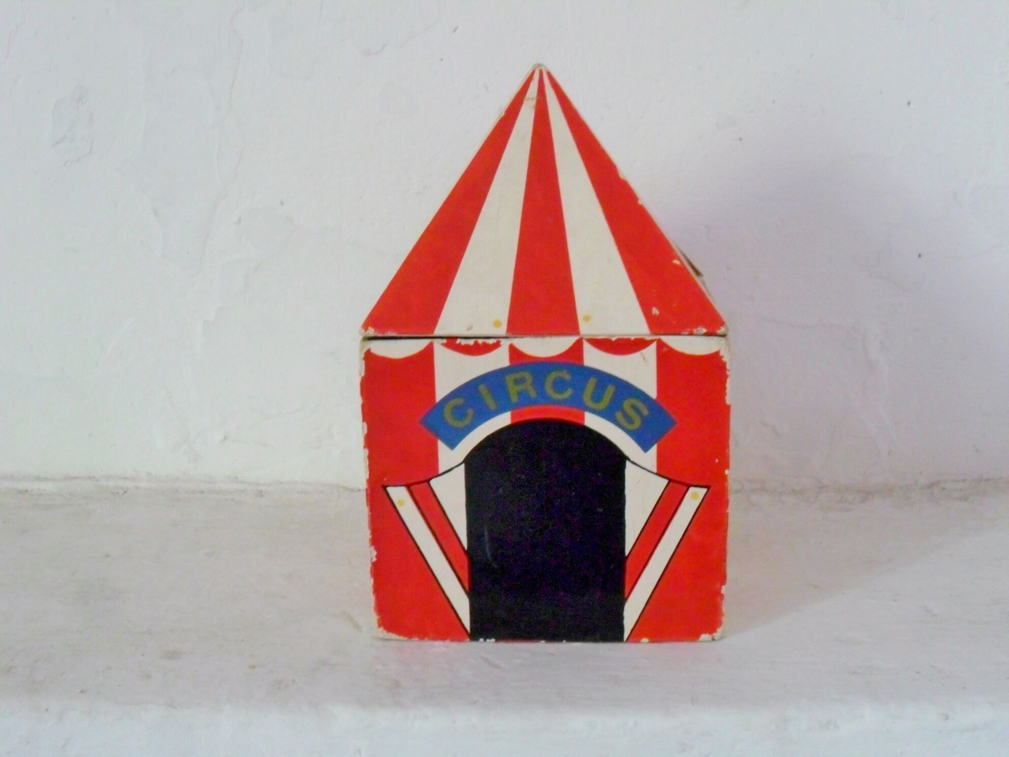 Vintage circus with wooden subjects