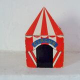 Vintage circus with wooden subjects