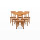 Suite de 6 chaises à repas vintage en pin