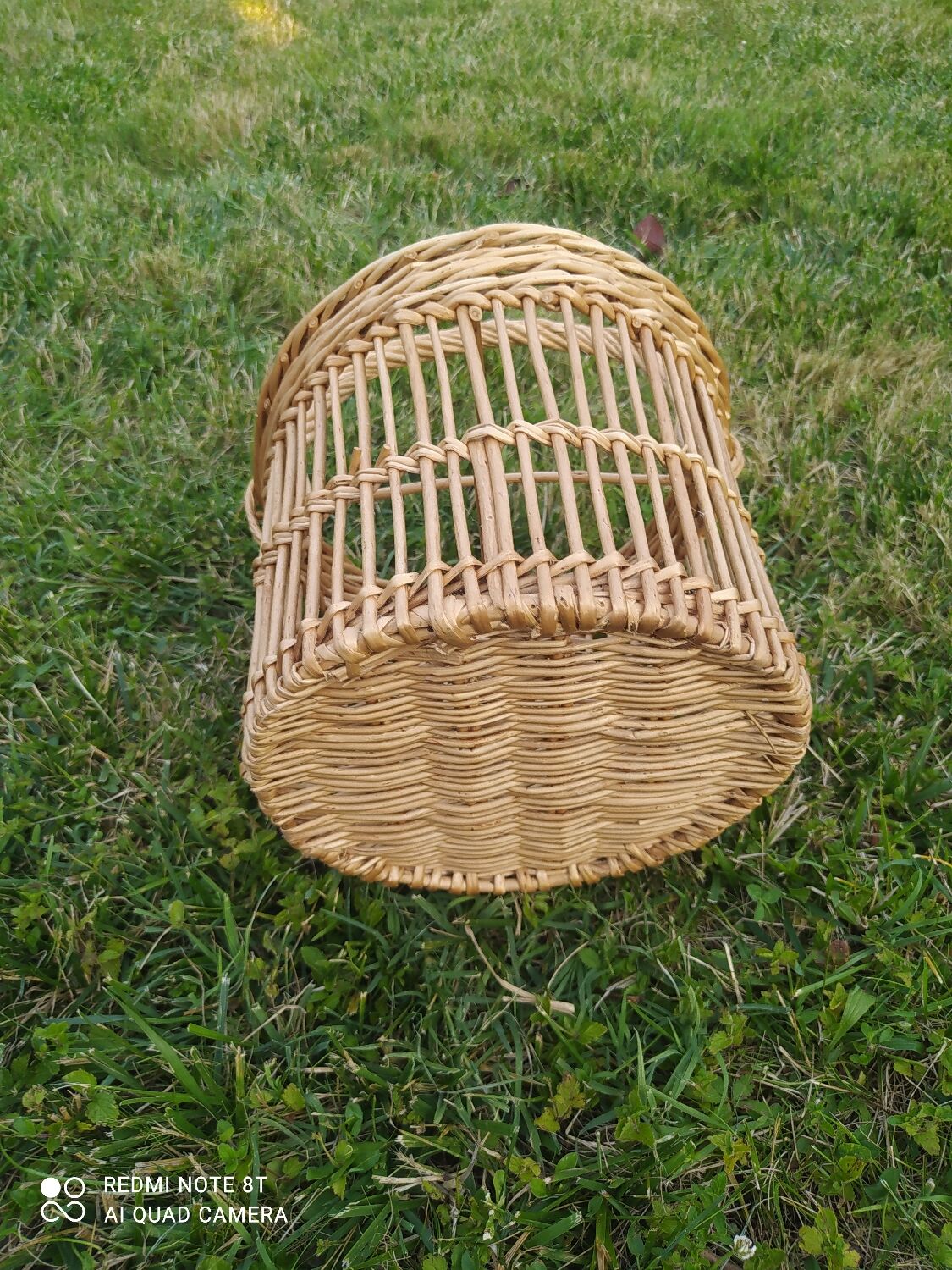 Wicker basket vintage bottle holder