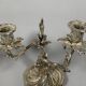 Pair of Rococo Style Candelabra in Silvered Bronze, 19th Century