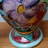 Vallauris vase flowers on black background