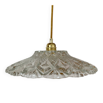Vintage moulded glass pendant light - tableware collection -