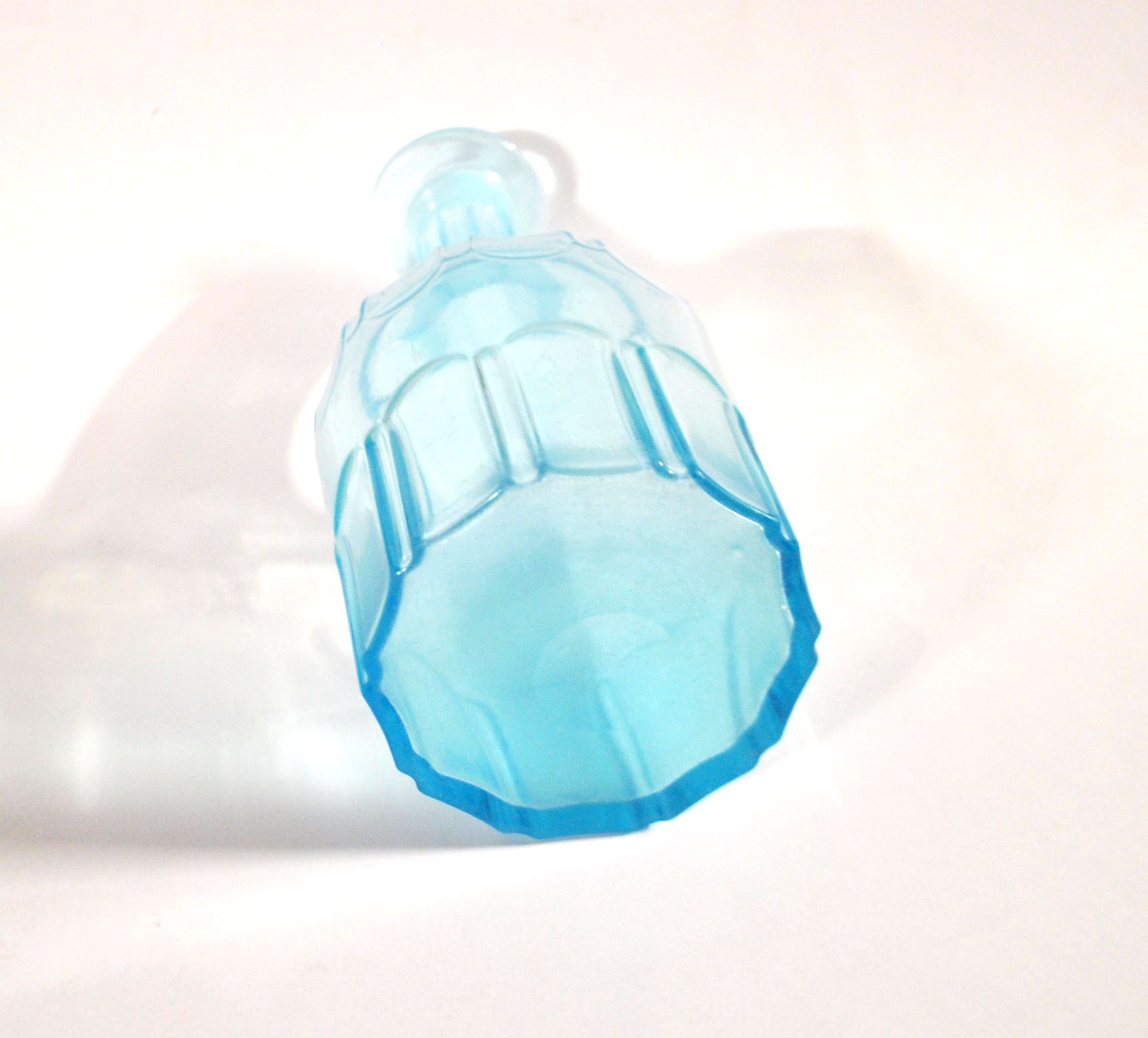 Vintage glass carafe in light blue blown glass 22cm