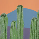 Contemporary painting on cactus canvas