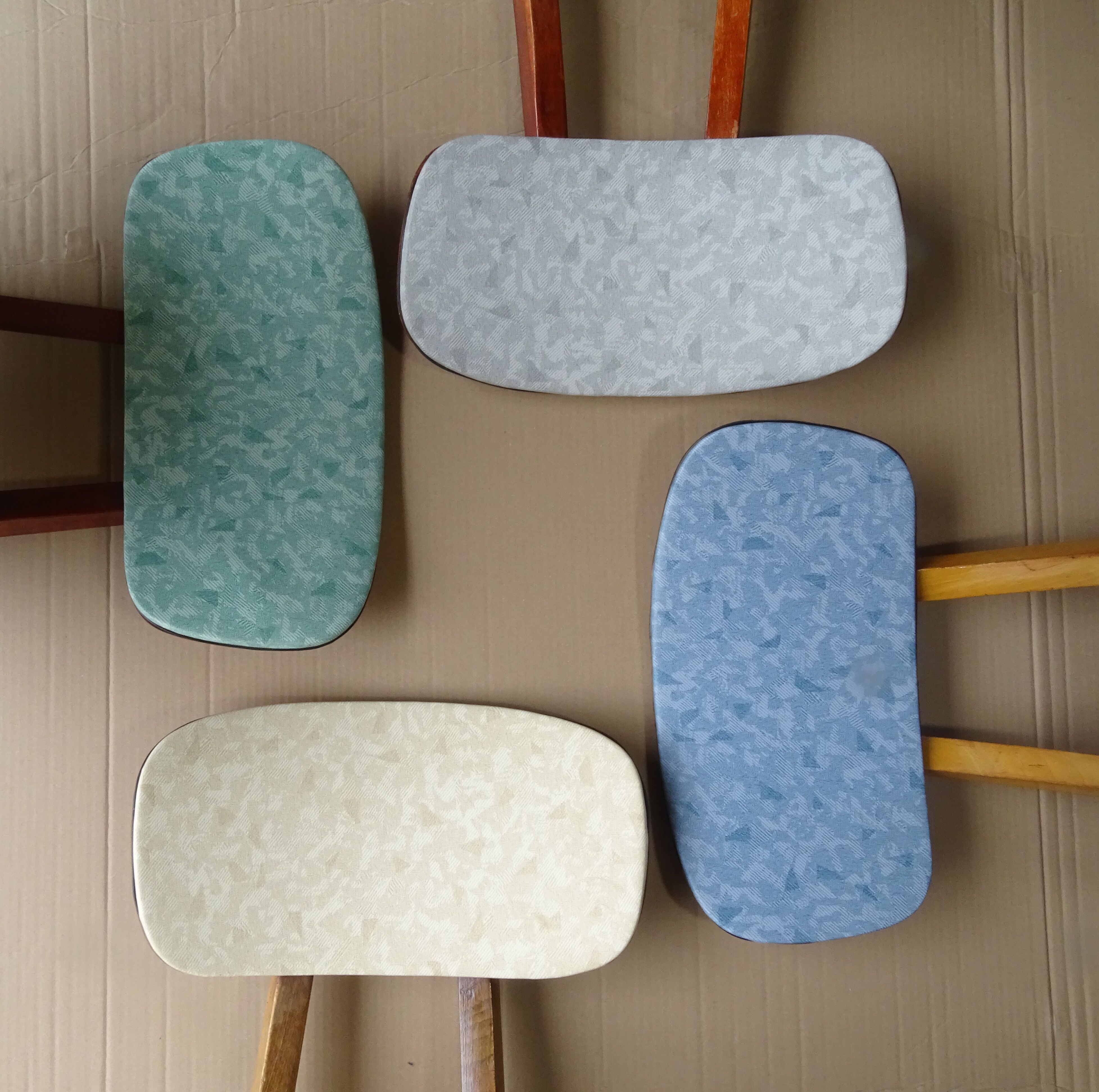 Set of 4 chairs bistro compass Boiclerc 1960 skai 4 colors