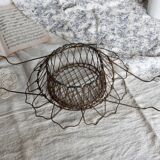 Vintage foldable metal basket in the shape of a flower