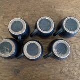 Set of 6 mid century pop 1960s glazed earthenware cups