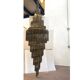 Oversized Contemporary Murano Glass Chandelier, “Quadriedro” Design in Fumé