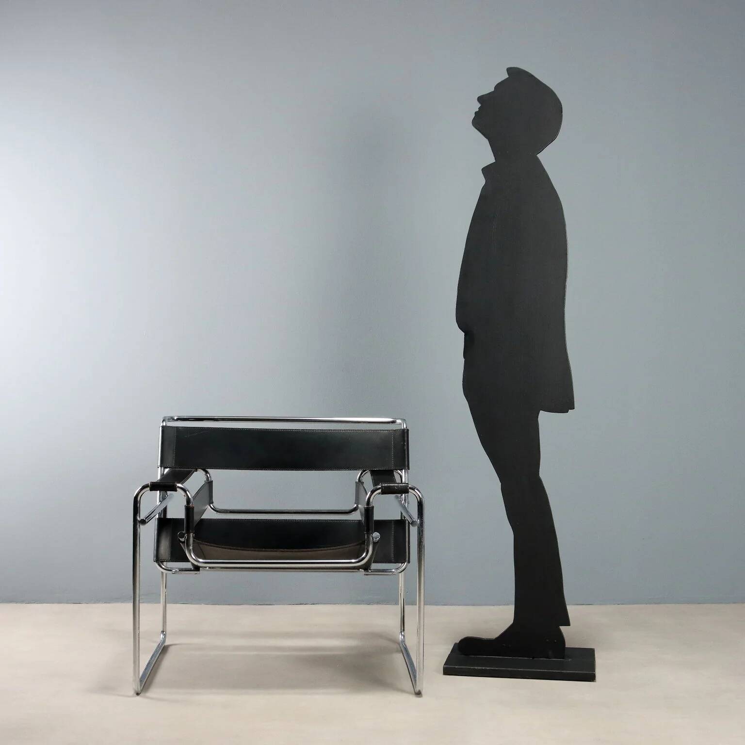 Fauteuil Wassily Gavina, design vintage Marcel Breuer, Italie, années 1970
