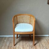 Fauteuil cabriolet bois et cannage
