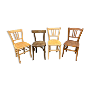 Set de 4 chaises bistrot - bois
