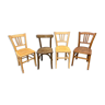 4 bistro chairs café wood curved mismatched vintage