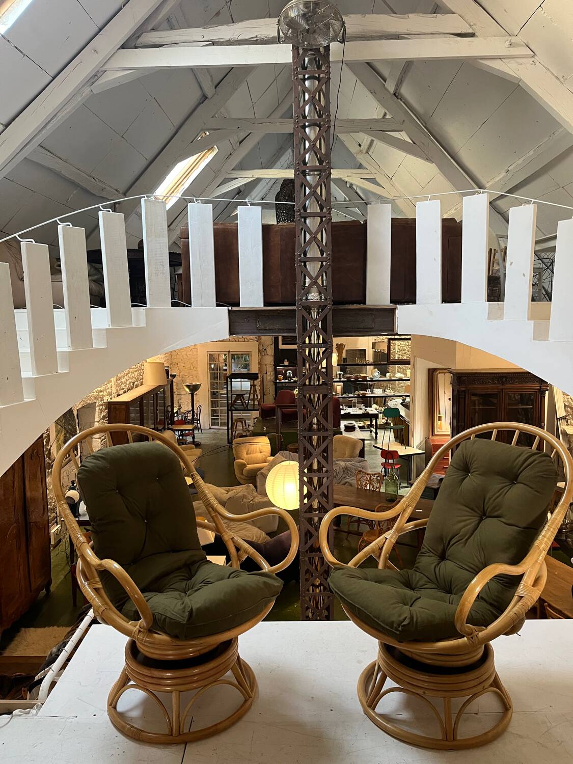 Pair of rattan armchairs