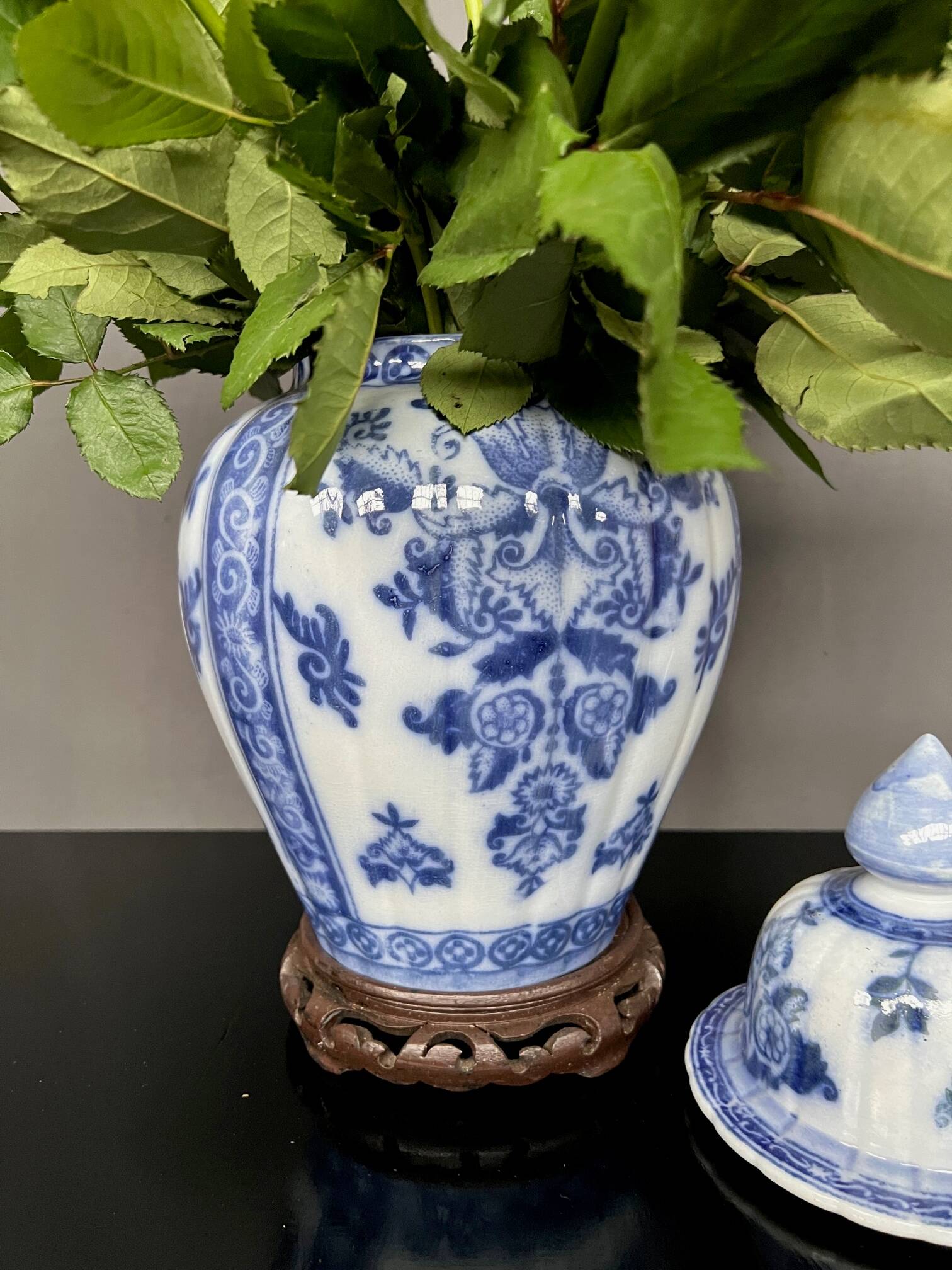 Victorian vase with hand-painted cobalt.