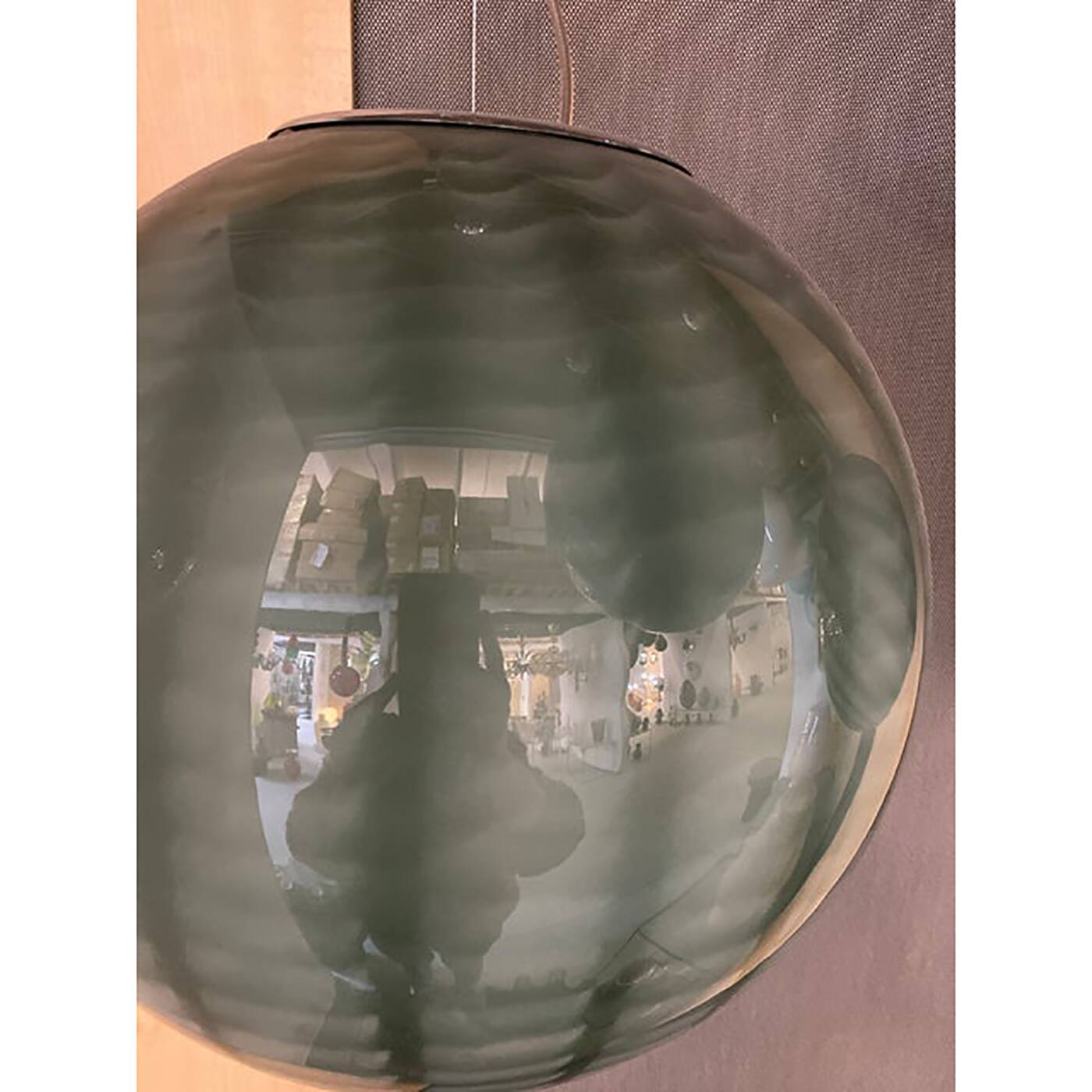 Contemporary Blue and Milky-White Spider Sphere Pendant in Murano Glass