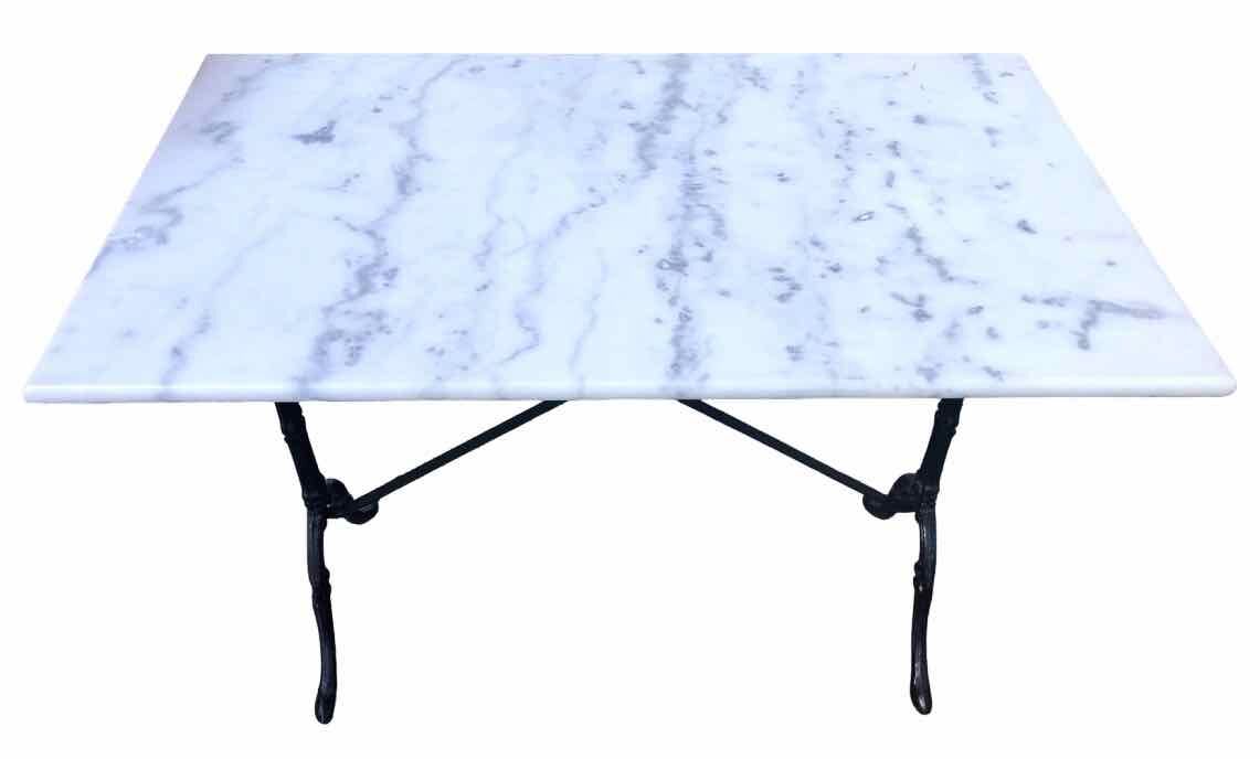 Table bistrot marbre et fonte