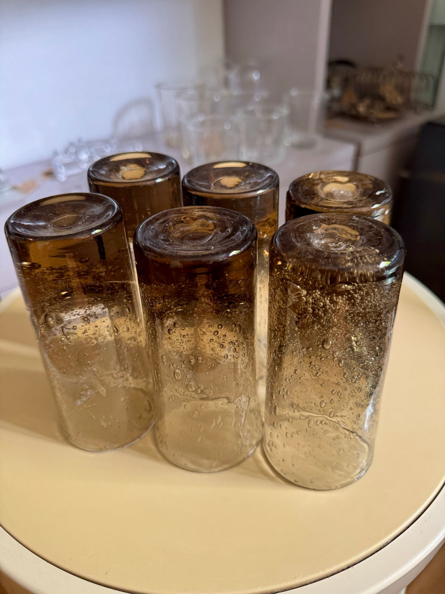 Verres tubes en verre soufflé fumée
