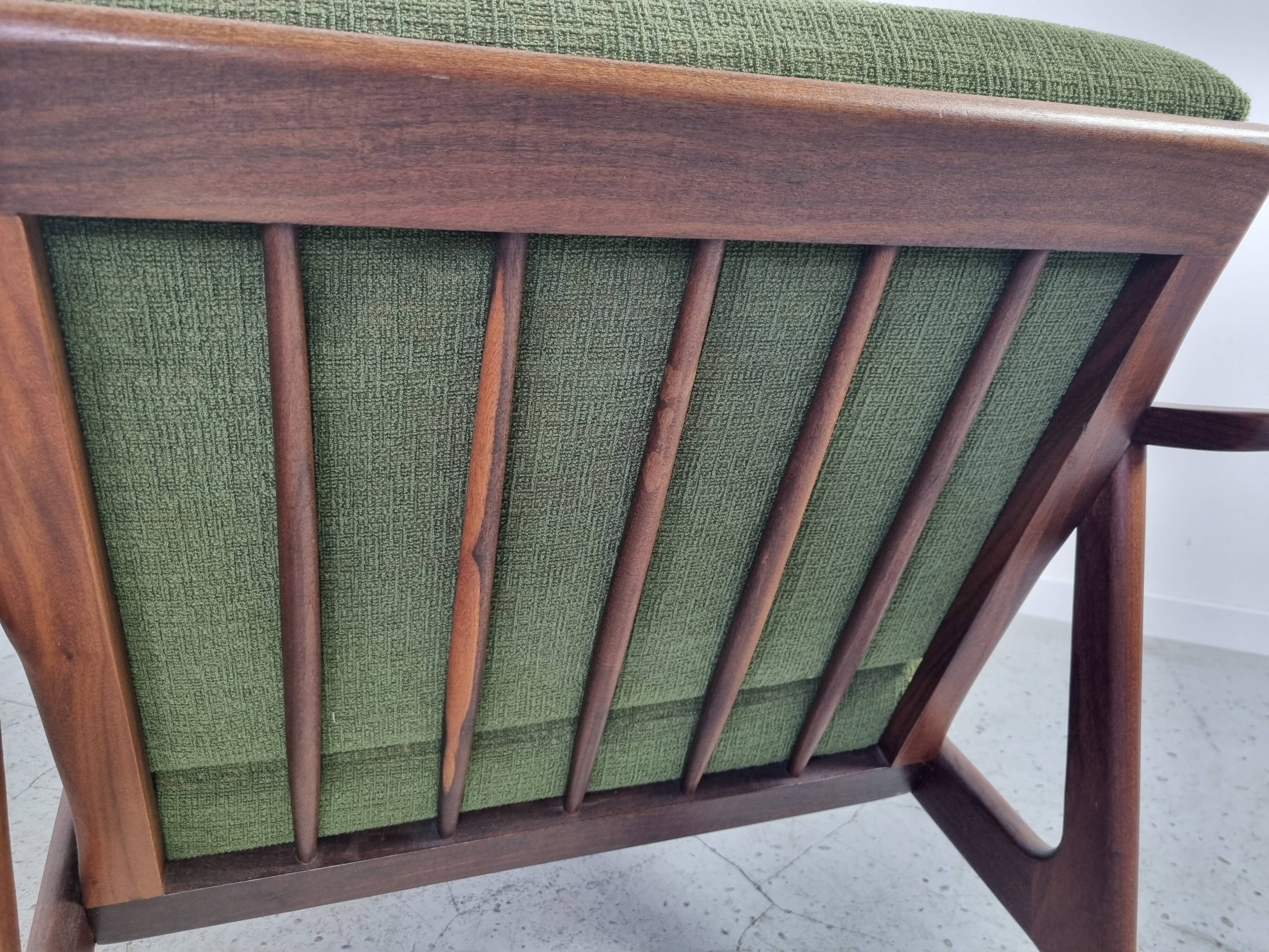 Pair of Scandinavian armchairs in afromosia, 60s