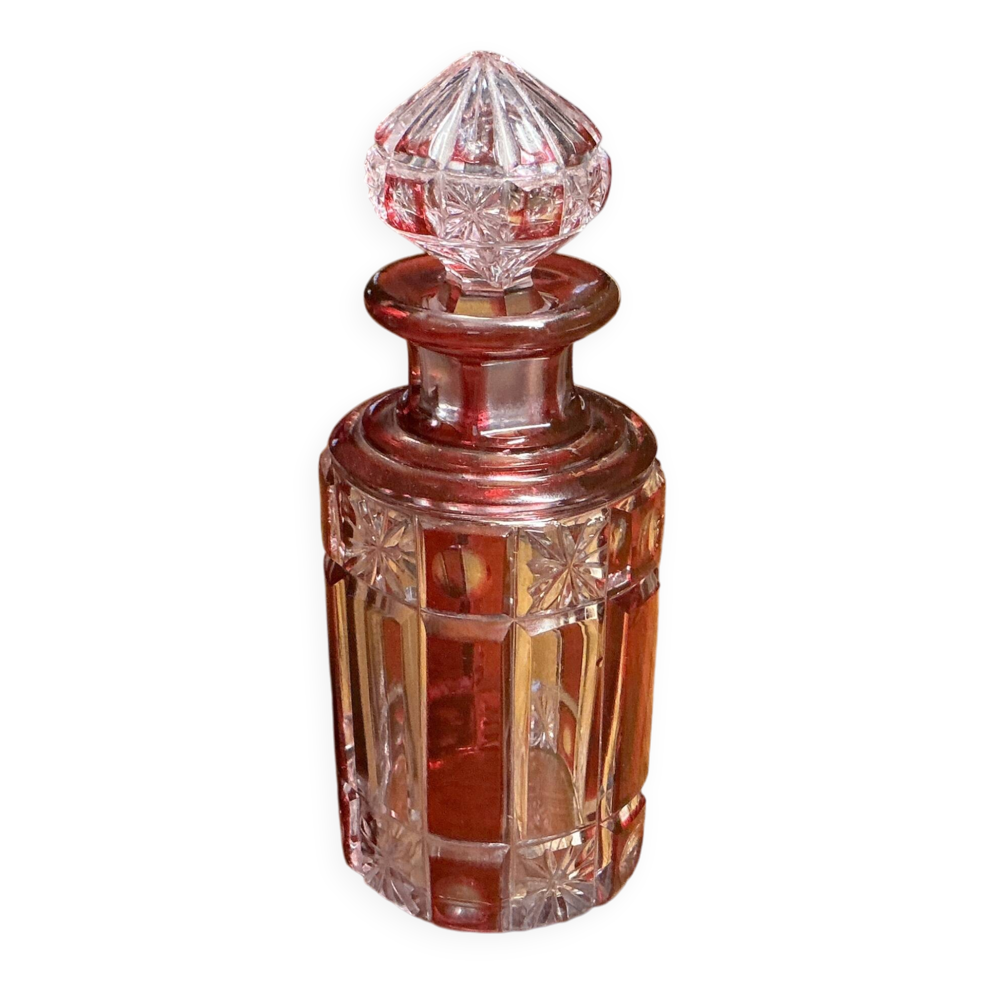 Antique red Nancy crystal perfume bottle – 12.5 cm