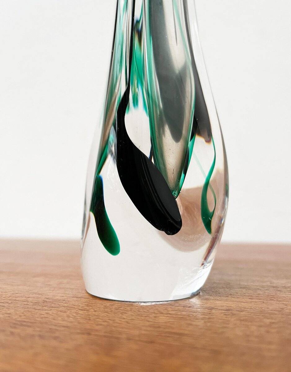 Vintage art glass vase by Max Verboeket for Kristalunie Maastricht, 1970s