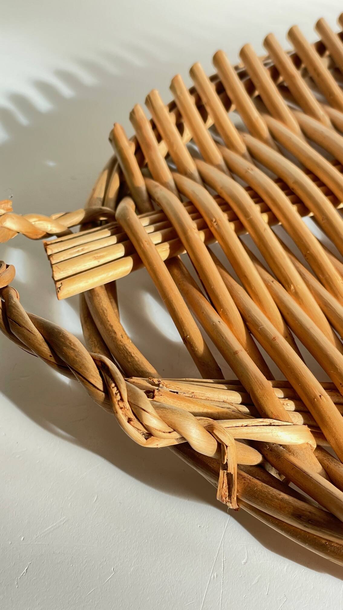 Vintage rattan presentation tray