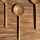 Small spoon, round kitchen utensil in teak L16 D2