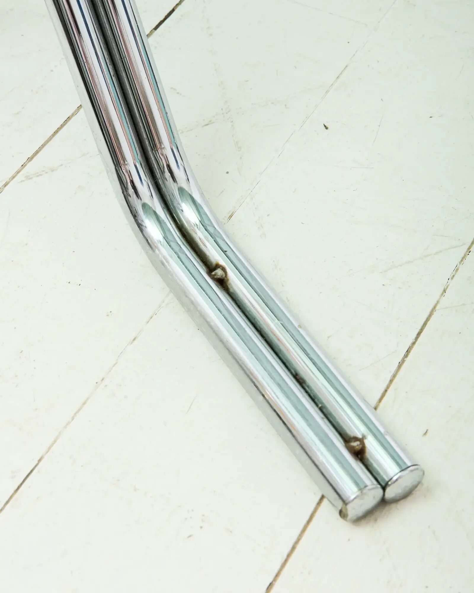 Dining table with double tubular chrome base, 1970s
